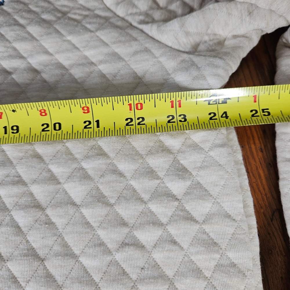 Marine Layer 2XL Quilted Pullover Sweatshirt Beige Branded Capital One Business‎ - Picture 7 of 8